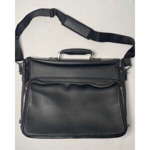 ERMENEGILDO ZEGNA Black Pebble Grain Leather Briefcase Bag